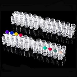 Kalolary 720PCS False Nail Tips Color Chart, Transparent Flat Back Nail Art Display Tips with 720pcs Adhesive Stickers for Nail Salon Nail Art Color Display Card