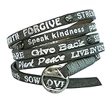  Good Works - Pulsera de piel con texto en inglés, color gris