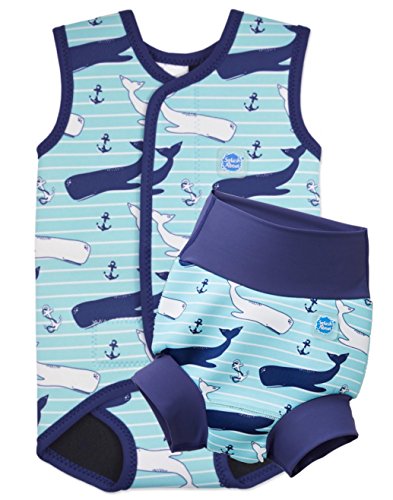 Splash About New Improved Happy Nappy and Matching BabyWrap (6-12m Nappy 6-18m Wrap, Vintage Moby)