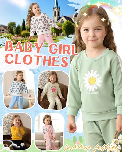 Toddler Baby Girl Clothes Infant Girls Outfits Fall/Winter Sweatsuit Cute Sweatshirts Jogger Pants Girl Clothing Sets2