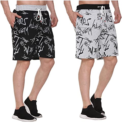 Image of Men's Cotton Sports Shorts with Zipper Pocket (Pack of 2)