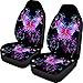 Showudesigns Farfalla Auto Coprisedili per le Donne Universali Fit Auto Sedile Anteriore Cuscino Protector Pad Fit La maggior parte degli Accessori Auto Interni Viola Nero