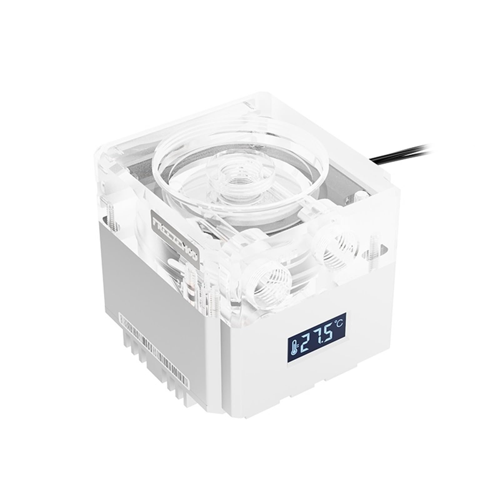 Komputer chłodzący PC pompa wyciszająca PWM inteligentny przepływ 800 l/h VA czujnik temperatury światło RGB. PU-FS6M-P (ręczny klawisz Ctrl, 5 V RGB, srebrny)