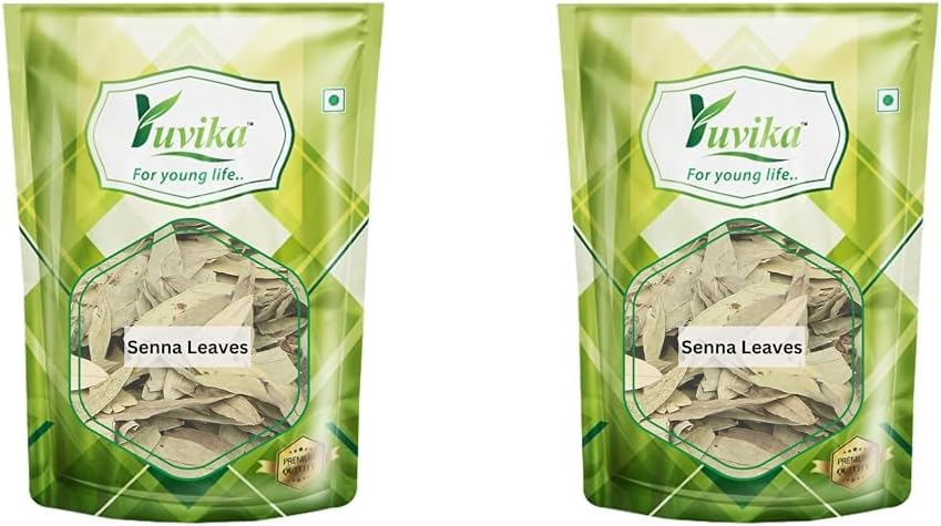 YUVIKA Senna Leaves - Sanay Leaves Spl. - Cassia Angustifolia - Senna Alexandrina (400 Grams) (Pack of 2)