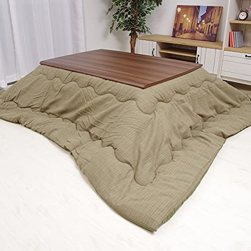 先染めつむぎ織 こたつ布団 長方形205×245cm グリーン