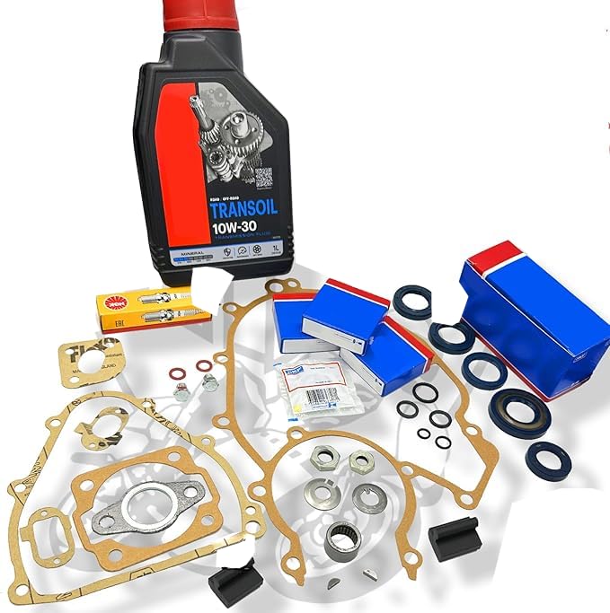 KIT REVISIONE MOTORE VESPA SPECIAL PRIMAVERA ET3 R L N PIAGGIO APE 50 CUSCINETTI PARAOLI GUARNIZIONI OLIO