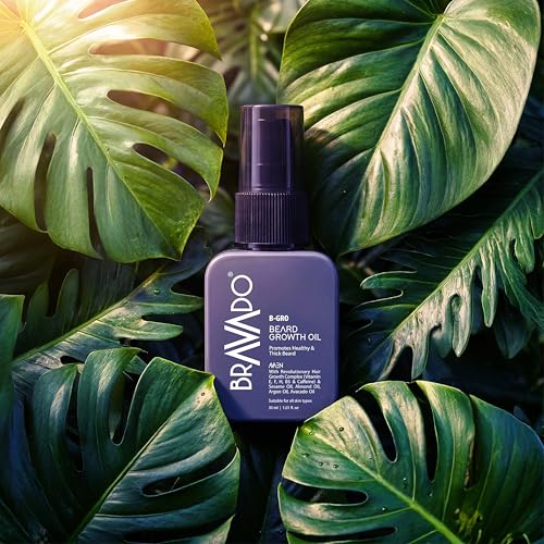 Image of BRAVADO B-Gro Beard Growth Oil for Men 30ml | Beard Oil for Thick Beard, Softness & Beard Nourishment | Natural Beard & Mustache Oil