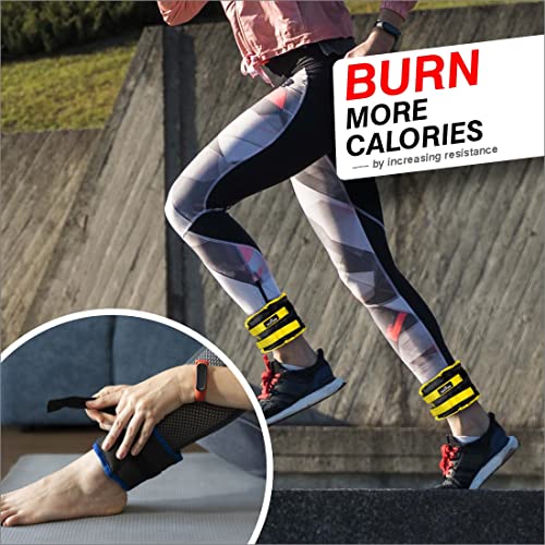Image of Vector X AW-10 Adjustable Wrist Ankle Weight For Men Women Resistance Exercise Fitness Band For Running, Jogging, Strength (1.5 KG X 2) 3 KG - Yellow