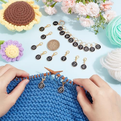 BENECREAT 11Pcs Number Stitch Marker Charms - Image 3