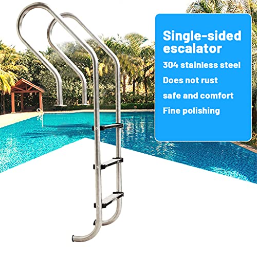 2/3 Step Pool Ladder, 304 Stainless Steel Non‑Slip Swimming Pool Safety, 1.1Mm Wall Thickness, Tube Diameter 41Mm, Weight Capacity 440Lbs, Silver #TOP3
