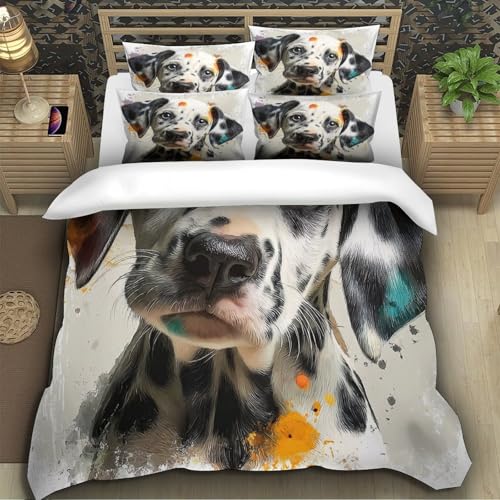 Housse de couette teckel imprimé 3D idée cadeau lit double 200x200 - 5