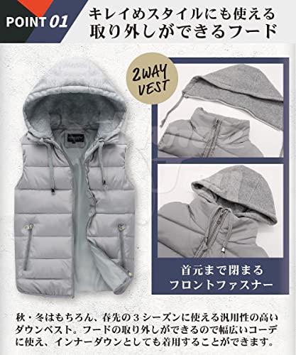 three Joy ダウンジャケット メンズ ベスト XL