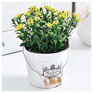 XYSQWZ Potplanten Kunstbloemen in Pot Plastic Fake Bonsai Kunstplanten Met Keramiek Pot Home voor Bruiloft Kantoor Tafel…