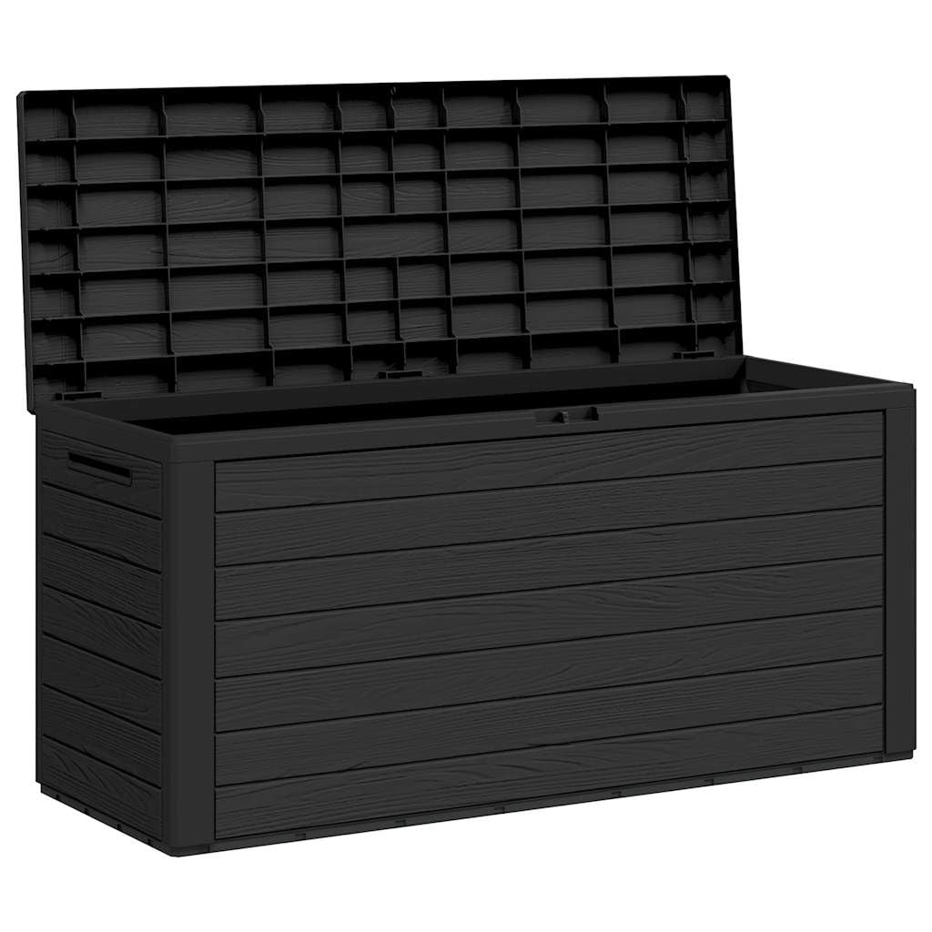 Gartenbox Anthrazit Polypropylen 116x44x55 cm 290 L Stauraum Aufbewahrung Truhe mit Deckel abschließbar wetterfest für Balkon Terrasse Outdoor und Garten Sitzfunktion Ordnungsschutz