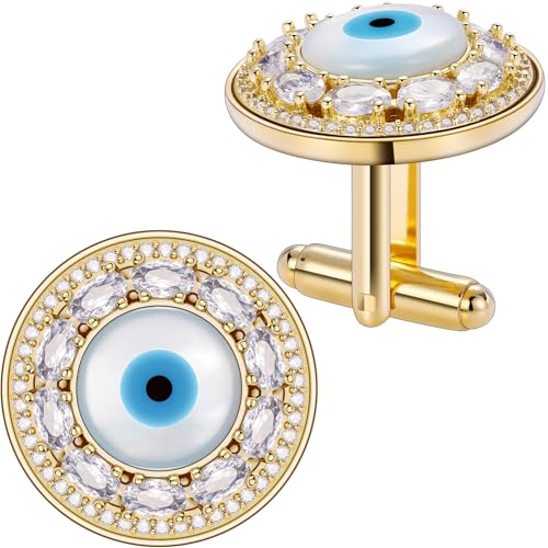 Gemelos para hombre con cristal y acabado dorado miniatura 1