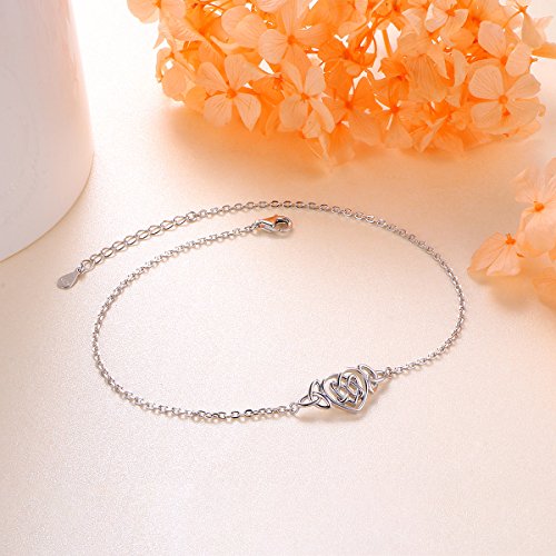 Image of S925 Sterling Silver Anklet for Women Adjustable Plus Foot Ankle Bracelet