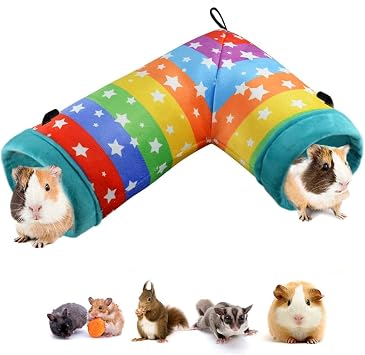 Guinea Pig Hanging Tunnel-KANCOKIT Guinea Pig Hideout,2-in-1 Function of Small Animal Hammock&Cozy Bed Nest,Hanging Toys and Cage Accessories for Ferret Rat Hamster Squirrel Chinchilla Sugar Glider