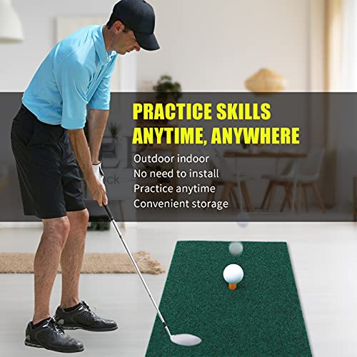 Chiwe Indoor Golf Hitting Mat, Golf Mat Artificial Lawn Grass Pad Artificial Turf Mat Golf Artificial Lawn Grass With Tee For Indoor/Outdoor Practice #TOP2