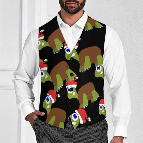 Santa Tortoise Men's Formal Suit Vest for Business Formal Or Casual Dress Waistcoat Wedding2