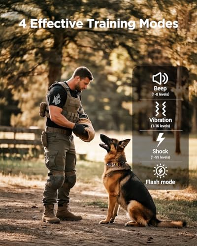BLACKDOG Military Dog Shock Collar 2 Dogs (5-150lbs) - 4200ft Dog Training Collar with Remote, 4 Training Modes, Flashlight&Strobe, 90-day Battery, IP67 Waterproof Dog E Collar for All Breeds (Orange) - Image 3