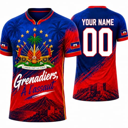 V-DECORPARKS Haiti Soccer Jersey 2026 Custom Name Maillot Haiti Jersey Shirts Haitian Pride T Shirts Football Team Fans