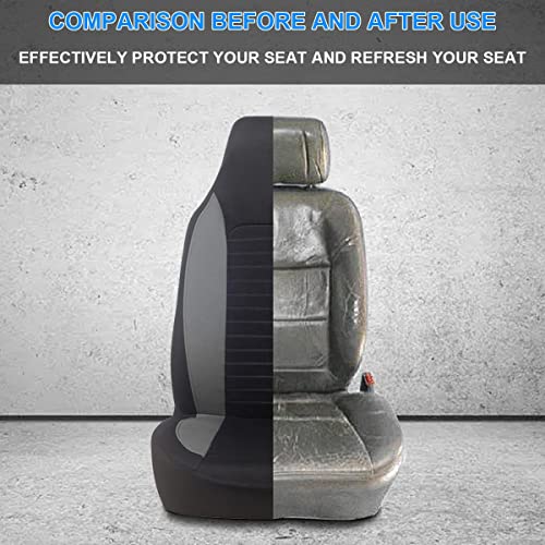 CGEAMDY Car Seat Covers, 2 Pcs Front Car Seat Protectors, Breathable Waterproof and Non-Slip Car Seat, Compatible with Cars, SUVs and Trucks (Grey) - Image 3