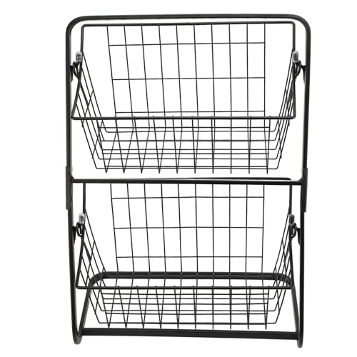 Cesta de frutas para encimera de cocina con diseño de 2 niveles 2