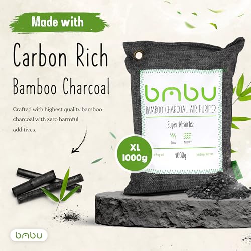 1000g Large Bamboo Charcoal Air Purifier Bag - Car Deodorizer Freshener - Remove Odor and Control Moisture in Your RV, Camper, SUV, Truck, Closet, Mobile Home, Storage - Non fragrant 1kg - Image 3