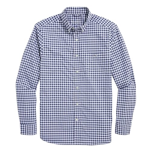 vineyard vines Men's On-The-go Nylon Gingham Shirt
