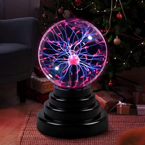 Flashmen Plasma Ball Science Toy for Kids Touch Sensitive Plasma Globe Decorative Lamp Novelty Toy Halloween Christmas 3 inch Cover