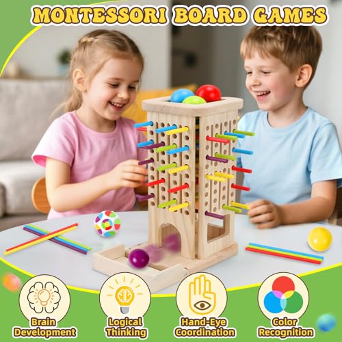 Montessori Wooden Board Games for Kids 3-8 Years: Juego Educativo de Madera miniatura 2