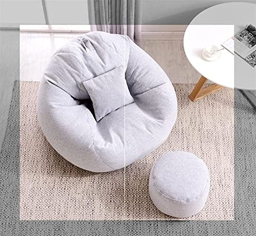 dtkmkj Sitzsack Tatami Lazy Couch Einzel Stoff Sofa Schlafzimmer Wohnzimmer Stuhl Abnehmbar und Waschbar Grau mit… – Bild 5