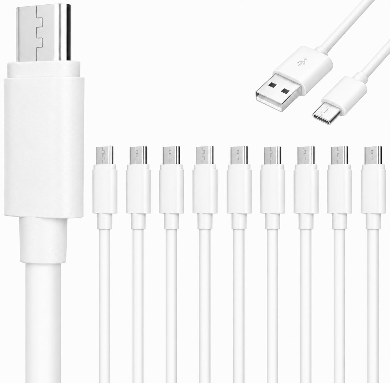 10 sztuk kabel do szybkiego ładowania typu C kabel USB do ładowania szybka ładowarka luzem do Samsung Galaxy S10+ S9+ S8+ Note 9 8 A20 A50 A70 A90 A21 A51 A71 A91 LG V60 V50 V30 V20 ThinQ Stylo 22 5 i i i Biały