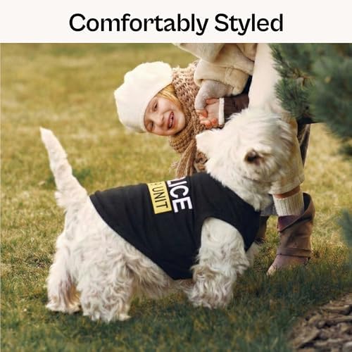 Parisian Pet Unisex Dog T-Shirt - Embroidered 'Police k-9 Unit' Dog Clothes - 100% Cotton, Dog Costume - Breathable Police Dog Vest - Machine Washable Dog Shirts for Small Dogs - S — view 5