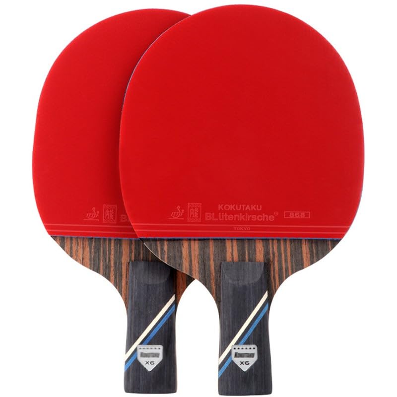 JITEM Ping Pong Paddles, Carbon Fibre Table Tennis Bats Set, 2-Piece Table Tennis Racket Set, 6-Star Ping Pong Bats for Beginners and Experienced Players (Color:B)