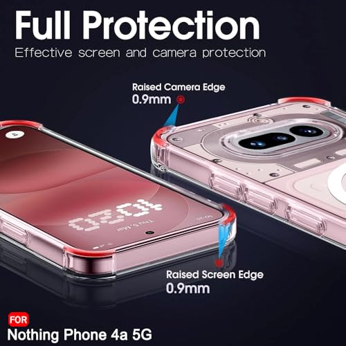 Image of TheGiftKart Shockproof Ultra-Hybrid Back Cover Case for Nothing Phone 4a 5G Compatible with MagSafe | 360 Protection | Crystal Clear Hard Back Cover Case for Nothing Phone 4a 5G (Transparent Bumper)