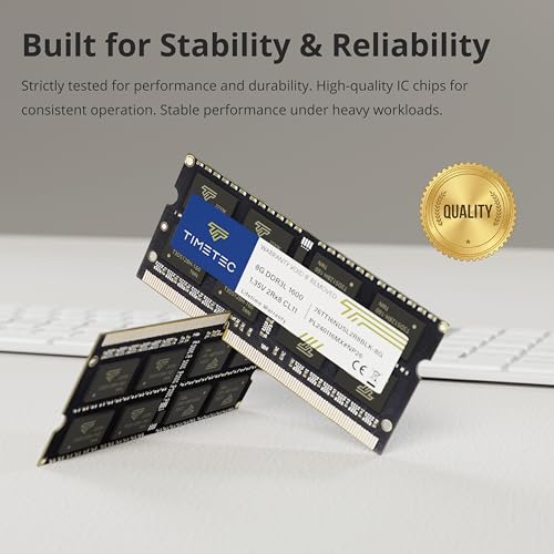 Image of Timetec 16GB KIT(2x8GB) DDR3L / DDR3 1600MHz (DDR3L-1600) PC3L-12800 / PC3-12800 Non-ECC Unbuffered 1.35V /1.5V CL11 2Rx8 204 Pin SODIMM Laptop Notebook PC Computer Memory RAM Module Upgrade Black PCB