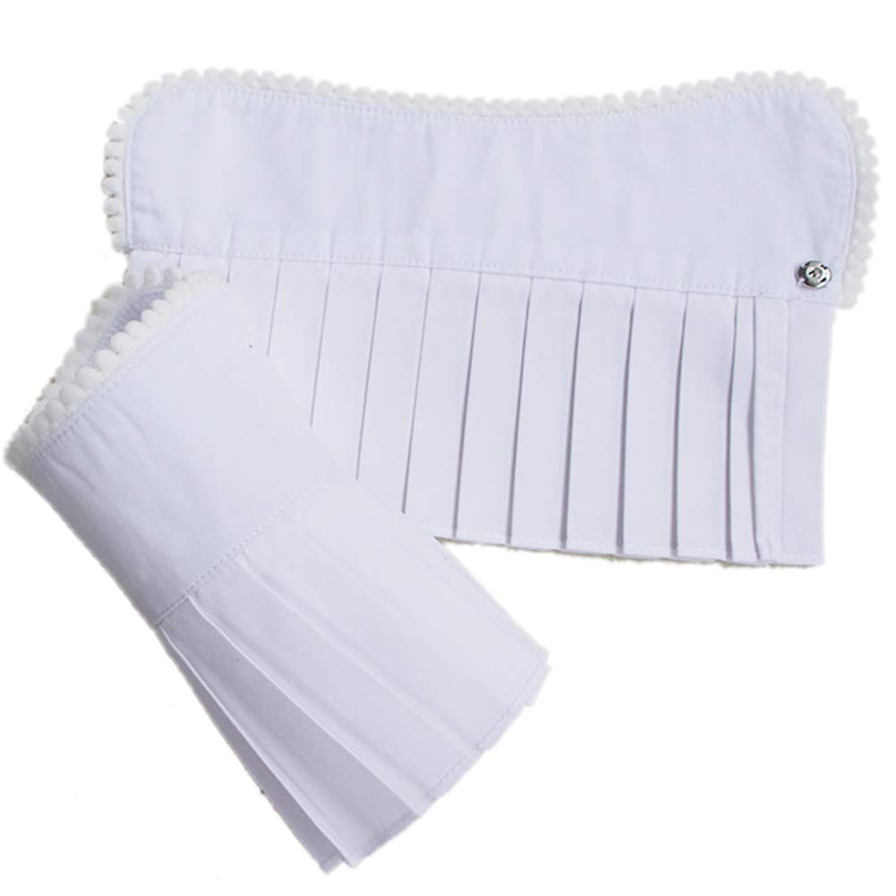 Bongles Women's White Wrist Cuffs Fashion Pleated Horn Cuff Detachable Shirt Fake Sleeve Cuffs Sunscreen Decorated Accessories Accessories For Girl