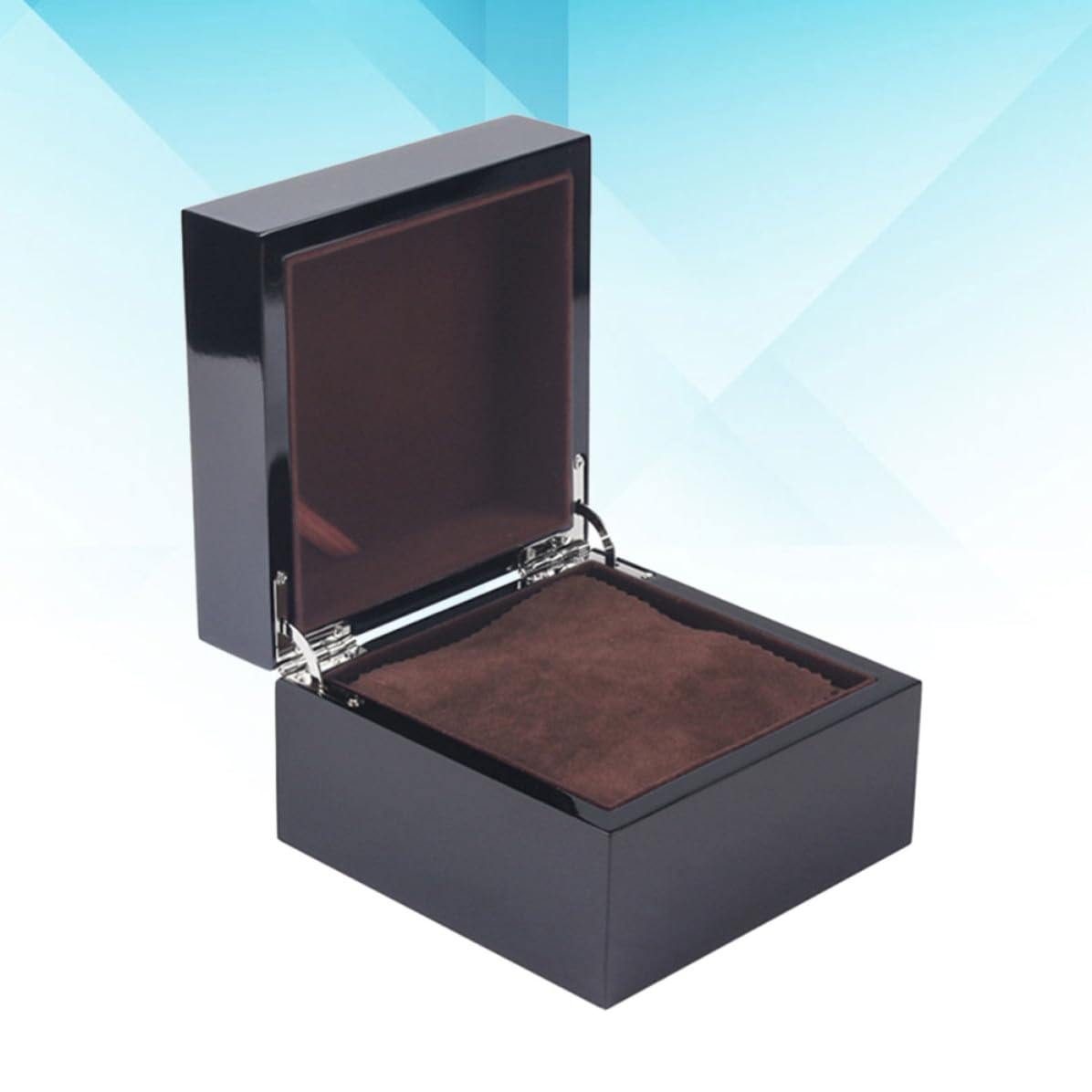 Vitrina para Relojes de Madera Negra Acabado Barnizado, Caja Cuadrada para Hombre, Protección y Almacenamiento Delicado Forro de Franela