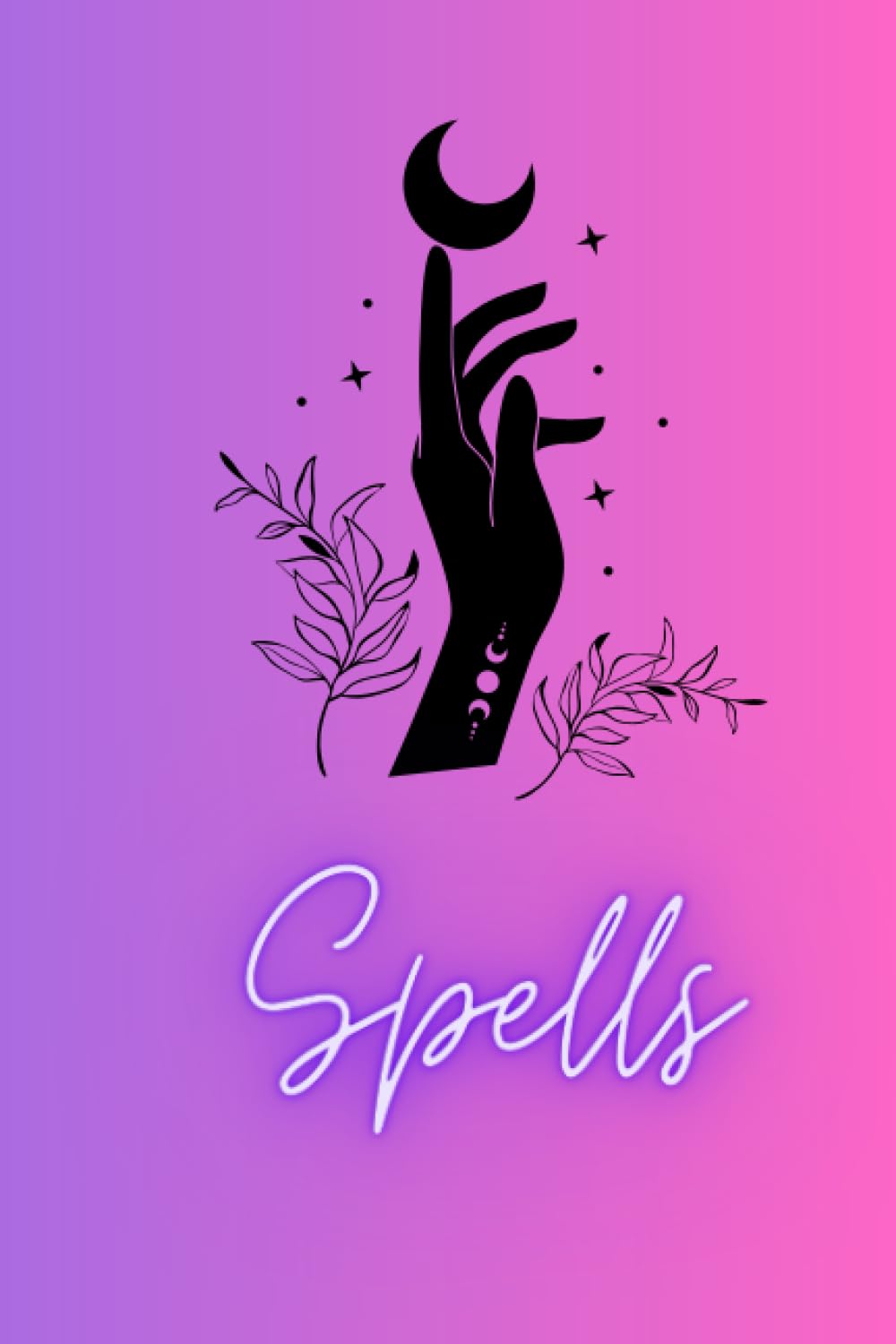Spells: colorful spell book with lined paper inside