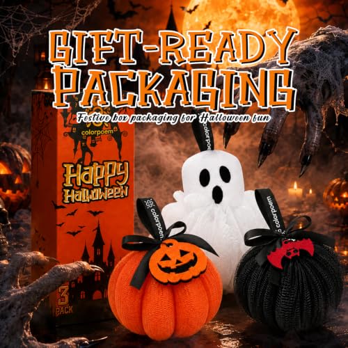 3-Pack Halloween Shower Loofah Set DROPS TO - image 8