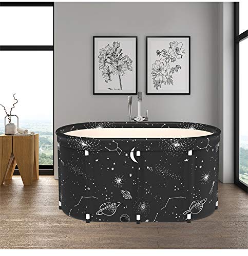 40" Portable Foldable Bathtub, Soaking Bathing Tub For Adults, Separate Family Bathroom Spa Tub With Drain, Ideal For Hot Bath Ice Bath, Black #TOP1