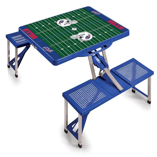 Image of PICNIC TIME NFL Picnic Table Portable Folding Table with Seats and Umbrella
