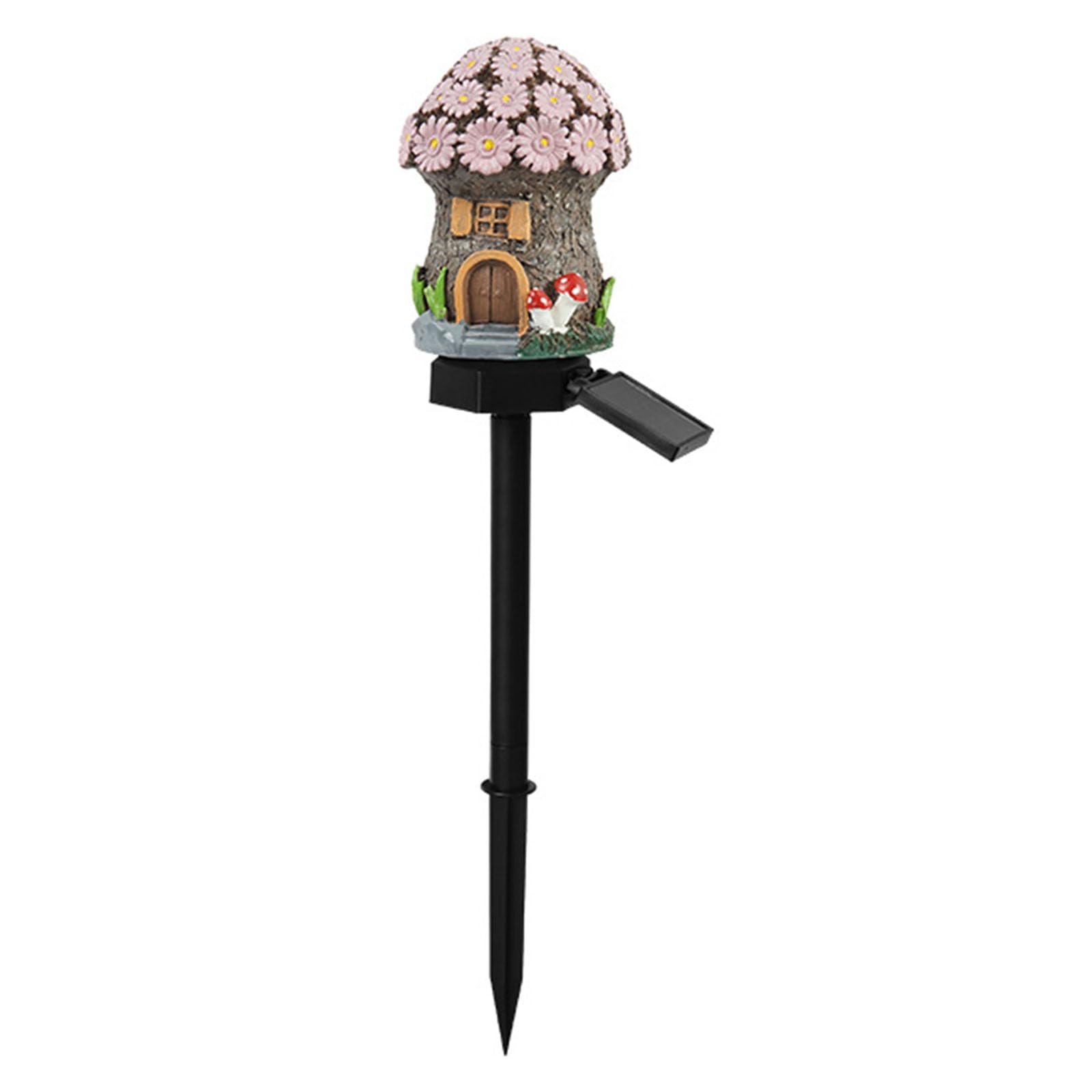 Mushroom Solar Lights Outdoor, Waterproof Fairy Houses Mushroom Garden Decor Decorative Solar Powered Garden Stake Lights for Outside Lawn Walkway Patio Yard Backyard-Pink
