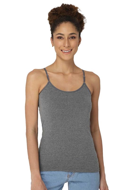 Image of Intimacy Cotton Camisole for Women with Adjustable Spaghetti Straps Comfortable Everyday Wear Camisole Slip for Women