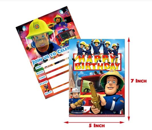 Invitation Pompier , Thème anniversaire le anniversaire d'enfant d'enfant Motif Kit de 30 invitations anniversaire… - Image 7