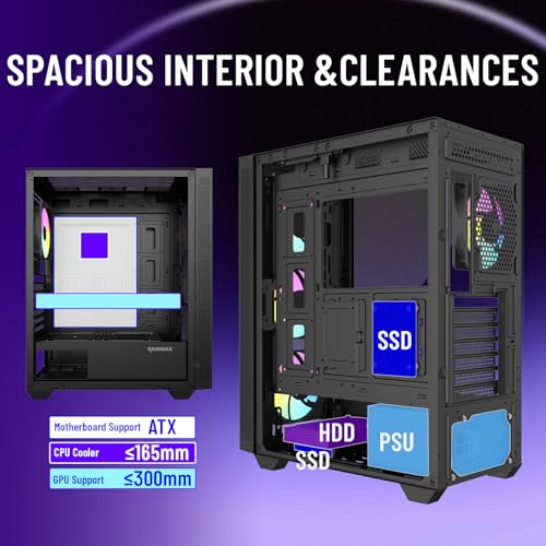 Chasis Gaming PC Case Mesh RAIDMAX V217 con panel frontal de alto flujo de aire 6
