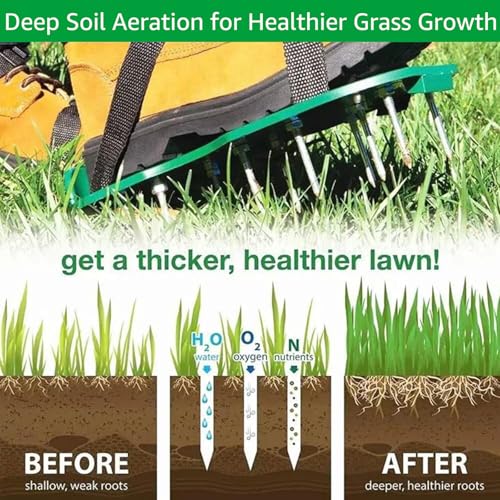 PENYUY Lawn Aerator Shoes Heavy-Duty Aeration Shoes for Lawn with Adjustable Straps Garden Spike Shoes with Grass Shoes Spikes for Easy Soil Aeration Universal Fit Grass Aerator Shoes for Lawn Care 3 PENYUY Lawn Aerator Shoes Heavy-Duty Aeration Shoes for Lawn with Adjustable Straps Garden Spike Shoes with Grass Shoes Spikes for Easy Soil Aeration Universal Fit Grass Aerator Shoes for Lawn Care - Image 3