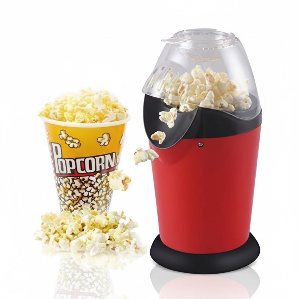 drumstone 𝟏 𝐲𝐞𝐚𝐫 𝐰𝐚𝐫𝐫𝐚𝐧𝐭𝐲, oil-free popcorn maker machine, 1200w hot air popper with measuring cup & removable lid, healthy snack maker for movie night, kids & home use