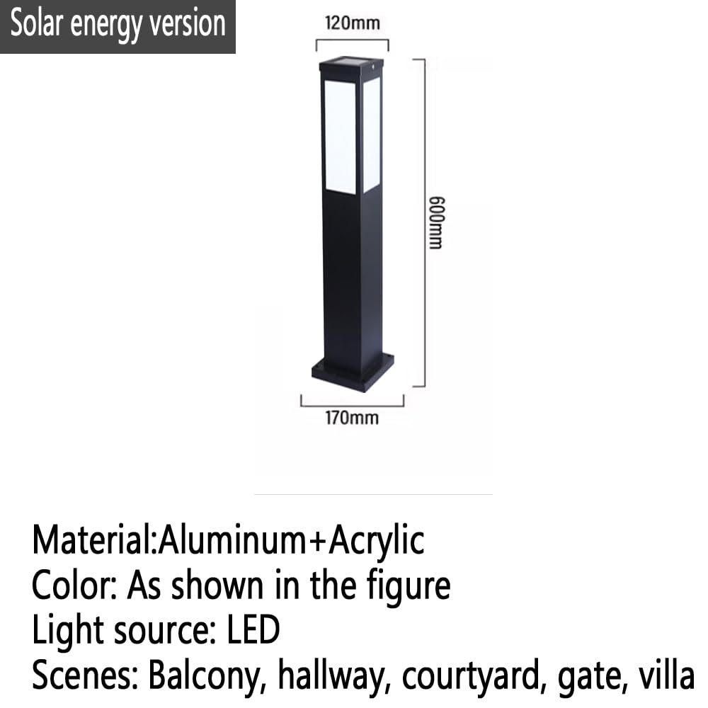 Solarna lampa do trawnika na zewnątrz, wodoodporna, artystyczna lampa do ogrodu i dziedzińca, idealna do dzielnic mieszkalnych (Styl 37, wysokość 60 cm)
